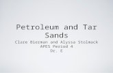 Petroleum and Tar Sands Clare Bierman and Alyssa Stolmack APES Period 4 Dr. E
