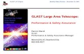 GLAST LAT ProjectMonthly Status Review – December 15, 2003 GLAST Large Area Telescope: Performance & Safety Assurance Darren Marsh SLAC Performance & Safety.