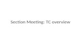 Section Meeting: TC overview. Outline TCn organization TCn activities – Maintenance and new installations Short term priorities Mid Term priorities Long.