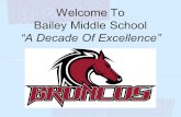 Welcome To Bailey Middle School “A Decade Of Excellence”