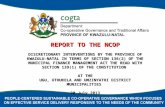 REPORT TO THE NCOP DISCRETIONARY INTERVENTIONS BY THE PROVINCE OF KWAZULU-NATAL IN TERMS OF SECTION 136(2) OF THE MUNICIPAL FINANCE MANAGEMENT ACT THE.