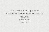 Who cares about justice? Values as moderators of justice effects