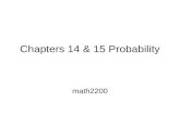 Chapters 14 & 15 Probability math2200. Randomness v.s. chaos Neither of their outcomes can be anticipated with certainty Randomness –In the long run,