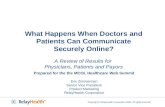 Copyright © RelayHealth Corporation 2003. All rights reserved. What Happens When Doctors and Patients Can Communicate Securely Online? A Review of Results.