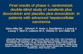 Final results of phase II, randomized, double-blind study of sorafenib plus doxorubicin and placebo plus doxorubicin in patients with advanced hepatocellular.
