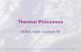 Thermal Processes SOEE 1400 : Lecture 10. SOEE1400 : Meteorology and Forecasting2 Radiation Processes Incoming solar radiation 342 W m 2 Reflected by.