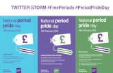 TWITTER STORM #FreePeriods #PeriodPrideDay. Intersectional issue Cisnormativity Pay gap Homeless people who have periods Prison Disabilities.