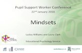 Pupil Support Worker Conference 22 nd January 2016 Mindsets Lesley Williams and Laura Clark Educational Psychology Service.