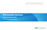 Client & Marketing Research UNDERSTAND I ANTICIPATE I ENABLE I ACCELERATE ATB Investor Services Alberta Investor Beat Wave 2 2015 (surveyed in October.