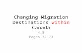 Changing Migration Destinations within Canada 4.5 Pages 72-73.