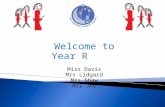 Welcome to Year R Miss Davis Mrs Lidgard Mrs Shaw Mrs Joy.