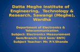 Datta Meghe Institute of Engineering, Technology & Research, Sawangi (Meghe), Wardha Department of Electronics & Telecommunication Subject: Electronics.