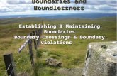 Establishing & Maintaining Boundaries Boundary Crossings & Boundary violations Boundaries and Boundlessness.