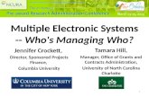 Multiple Electronic Systems - - Who's Managing Who? Jennifer Crockett Jennifer Crockett, Director, Sponsored Projects Finance, Columbia University 1 Tamara.