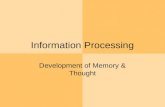 Information Processing Development of Memory  Thought.