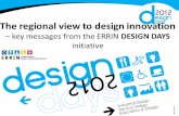 The regional view to design innovation – key messages from the ERRIN DESIGN DAYS initiative.