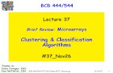 111/26/07BCB 444/544 F07 ISU Dobbs #37- Clustering BCB 444/544 Lecture 37 Brief Review: Microarrays Clustering  Classification Algorithms #37_Nov26 Thanks.