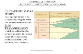 LECTURE 12. LATE MESOZOIC GEOLOGY.