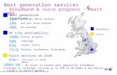 Information in this presentation is subject to change Next generation services - Broadband  voice progress - March 2009 40% UK coverage 549 Next generation.