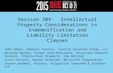 Session 309: Intellectual Property Considerations in Indemnification and Liability Limitation Clauses John Bates, General Counsel, Clarity Solution Group,