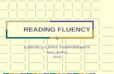 READING FLUENCY Literacy Links Foundations Mary Bailey 2010.