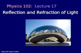 Physics 102: Lecture 17, Slide 1 Physics 102: Lecture 17 Reflection and Refraction of Light.
