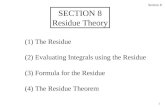 SECTION 8 Residue Theory (1) The Residue