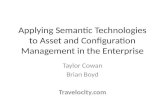 Applying Semantic Technologies to Asset and Configuration Management in the Enterprise Taylor Cowan Brian Boyd  .