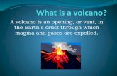 A volcano is an opening, or vent, in the Earths crust through which magma and gases are expelled.