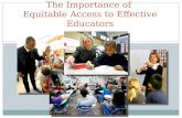 The Importance of Equitable Access to Effective Educators.