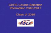 GKHS Course Selection Information 2016-2017 Class of 2019.