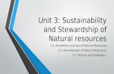 Unit 3: Sustainability and Stewardship of Natural resources