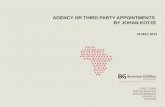 AGENCY OR THIRD PARTY APPOINTMENTS BY JOHAN KOTZE 22 MAY 2013.