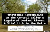 Functional Floodplains on the Central Valleys Regulated Lowland Rivers: A Vital Link to the Delta Betty Andrews, PE Philip Williams  Associates, Ltd.