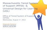 Massachusetts Tiered System of Support (MTSS)  Universal Design for Learning (UDL) Office of Tiered System of Supports (OTSS) Wednesday, August 1 st,