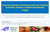 Long Term Results of Femtosecond Laser-Assisted Sutureless Anterior Lamellar Keratoplasty “FALK” Mohamed Abou Shousha, MD, Sonia H. Yoo, MD, William Feuer,