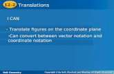 12-2 Translations Holt Geometry I CAN I CAN - Translate figures on the coordinate plane - Translate…