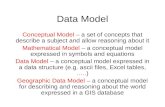 Data Model Conceptual Model – a set of concepts that describe a subject and allow reasoning about…