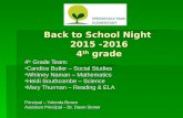 Back to School Night 2015 -2016 4 th grade 4 th Grade Team: Candice Butler – Social StudiesCandice…