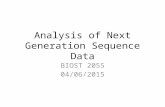 Analysis of Next Generation Sequence Data BIOST 2055 04/06/2015.