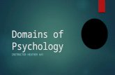 Domains of Psychology INSTRUCTOR HEATHER KAY. Psychology is the scientific study of behavior and mental…