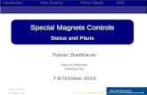 Tobias Stadlbauer Special Magnets MedAustron 7-8 October 2010 Special Magnets Controls Status and Plans…