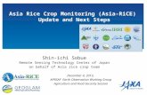 1 December 4, 2013, APRSAF Earth Observation Working Group Agriculture and Food Security Session Asia…
