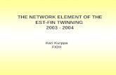 THE NETWORK ELEMENT OF THE EST-FIN TWINNING 2003 - 2004 Kari Kurppa FIOH.