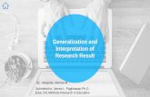 Generalization and Interpretation of Research Results