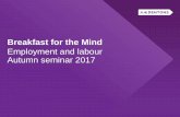 Breakfast for the mind: Employment and labour autumn seminar 2017