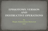 Episiotomy and version