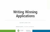 Writing Winning Applications: Secrets and Tips