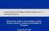Kinect Based 3D Object Manipulation on a  Desktop Display