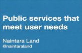 Public services that meet user needs